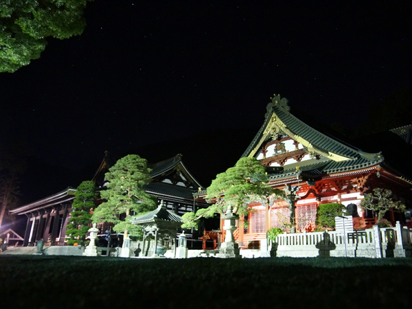 身延山久遠寺の夜の境内