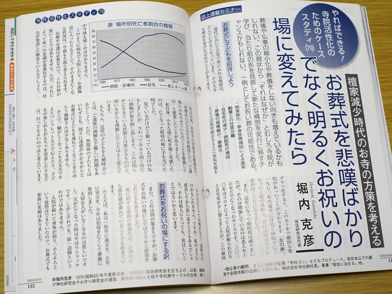 月刊住職のお祝い葬提案