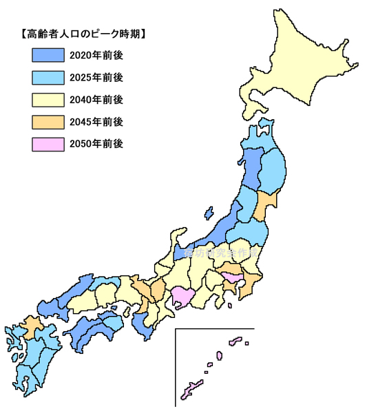 高齢者数のピーク地図